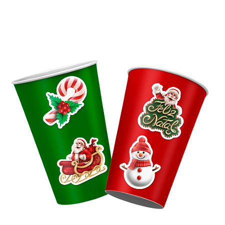 14 Adesivos Festa Natal Decoração Completa 8x5cm
