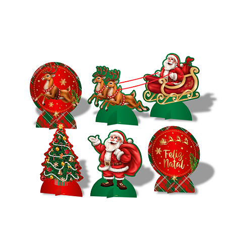 6 Display Decoração Natal Festa Completa 19cm cor e resistência