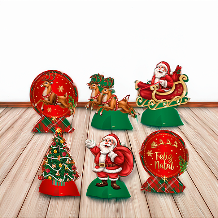 6 Display Decoração Natal Festa Completa 19cm cor e resistência