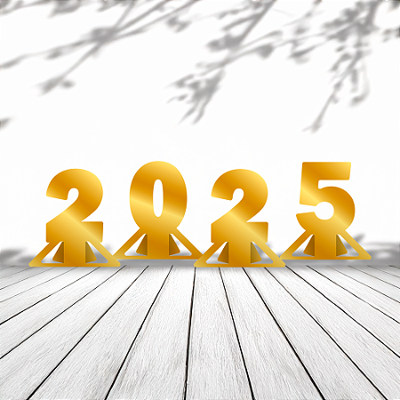 4 Display mesa Decoração Ano Novo Festa 2025 Completa 19cm