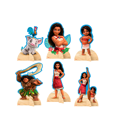 6 Display de mesa Festa Moana 2 Decoração aniversário 23cm