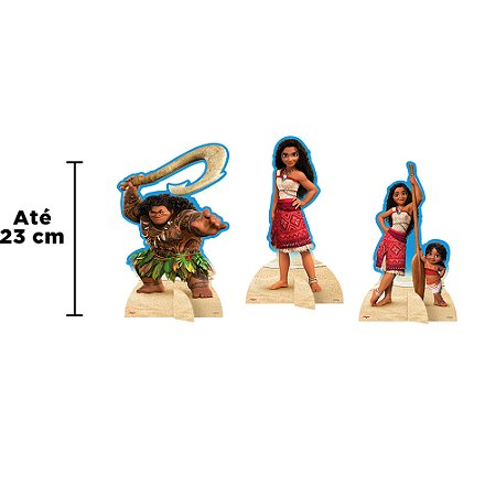 6 Display de mesa Festa Moana 2 Decoração aniversário 23cm