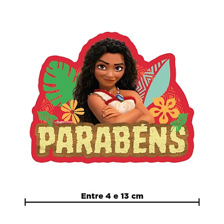 Topo de Bolo Festa Moana 2 Decoração Aniversário 5pçs
