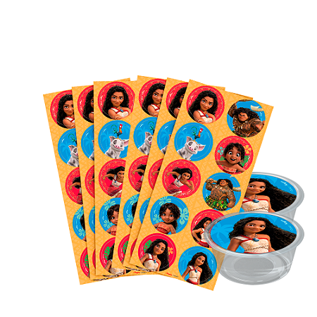 30 Adesivos Festa Moana 2 Decoração Aniversário completo 5cm
