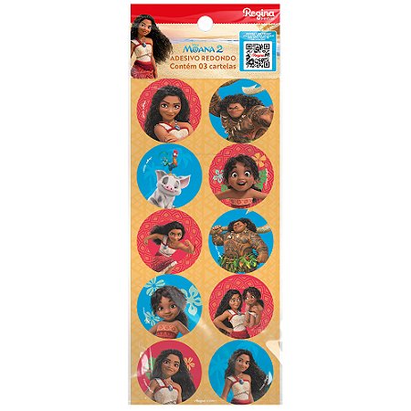 30 Adesivos Festa Moana 2 Decoração Aniversário completo 5cm