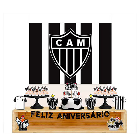 Kit festa Atlético Miniero Decoração Aniversário EVA 39pçs