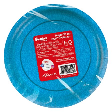 8 Pratos 18cm Festa Moana 2 Decoração aniversário completo