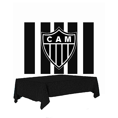 Kit festa Atlético Mineiro Decoração Aniversá Toalha+Painel