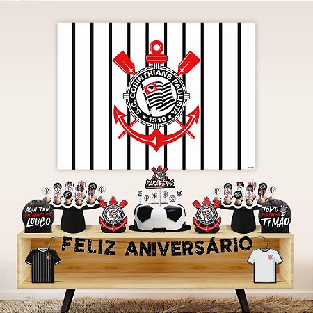 Kit festa Corinthians Decoração completa Aniversário 39pçs