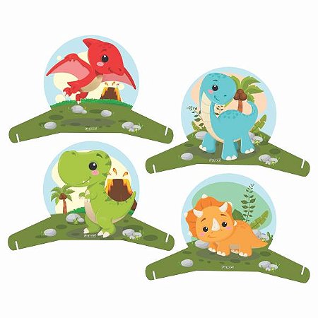 4 Display Decoração Dino Baby Festa Aniversário complet 20cm