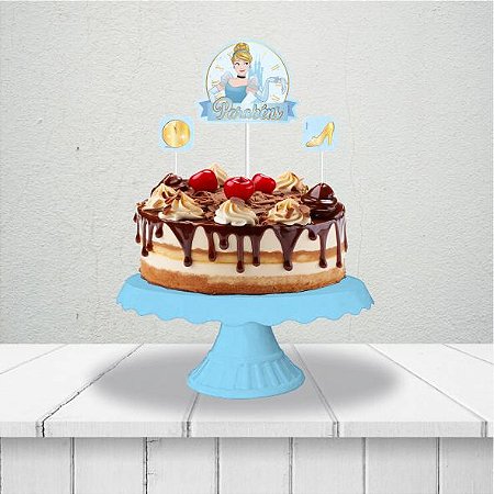 Topo de bolo festa Cinderela Decoração Aniversário 3pçs EVA