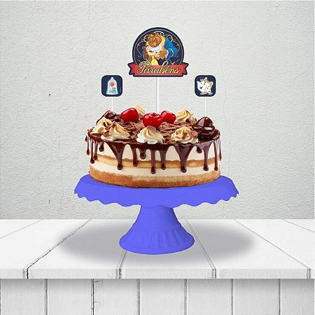 Topo de bolo festa Bela e a Fera Decoração Aniversári EVA