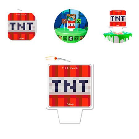 Vela Festa Minecraft Decoração Aniversário completo