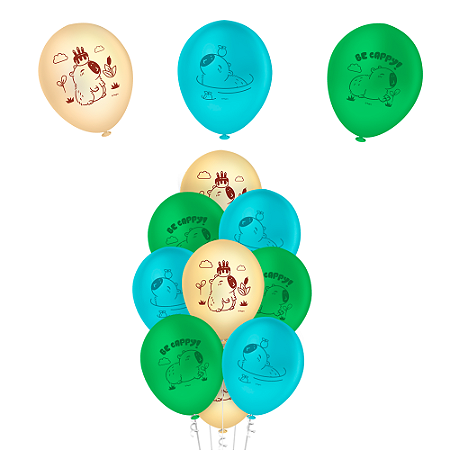 25 Bexigas Balão Festa Capivara Decoração completa 9pol