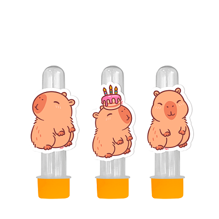 12 Personagens para decoração Capivara festa aniversário 8cm