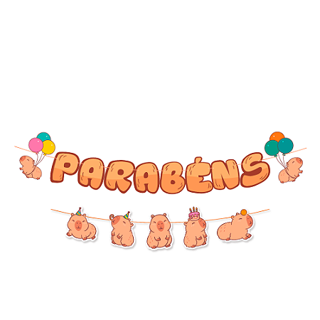 Faixa Aniversário festa Capivara Decoração Aniversário 1,5m