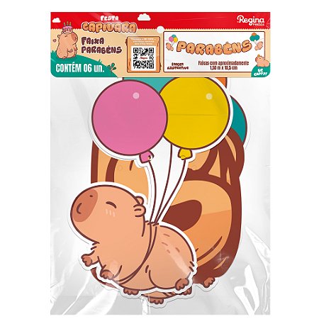 Faixa Aniversário festa Capivara Decoração Aniversário 1,5m
