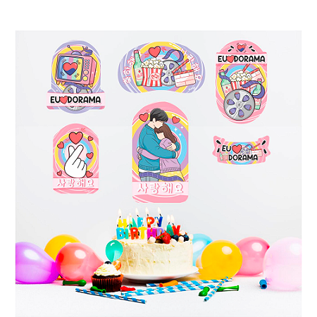 Kit festa Dorama Decoração Aniversário completa 6pçs EVA