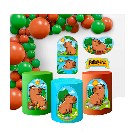 Kit festa Capivara Decoração Aniversário completa 6pçs EVA