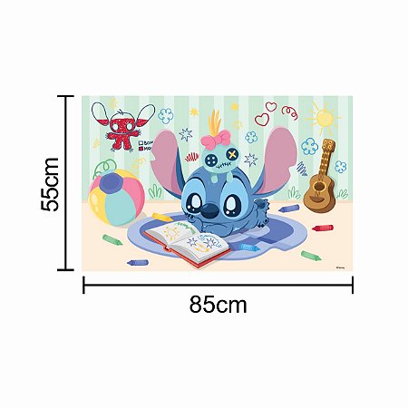 Painel Sublimado Festa Stitch baby Decoração Anive 85x55cm