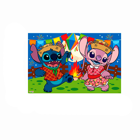 Painel Sublimado Festa Junino Decpração Stitch Junina 85cm