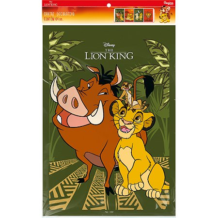 4 Cartaz decorativo Rei Leão Festa e eventos completos 45cm