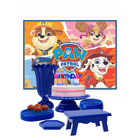 Kit Festa Decoração Patrulha Canina Boleiras+Mesa+Vaso