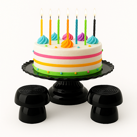 Kit com 2 Mini Boleiras Alegra 14cm+Boleira de 18cm Preta