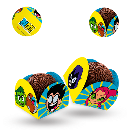 50 Forminhas Para Doces Festa Jovens Titãs Go Decoração Ani