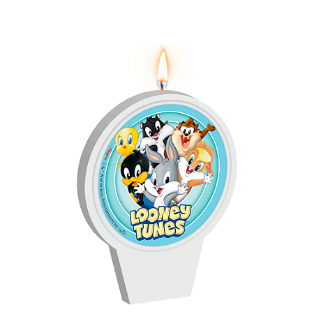 Vela Plana Decoração Looney Tunes Festa Pavio Magico 1und
