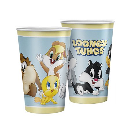 8 Copos Lembrancinha Festa Looney Tunes Decoração 180ML