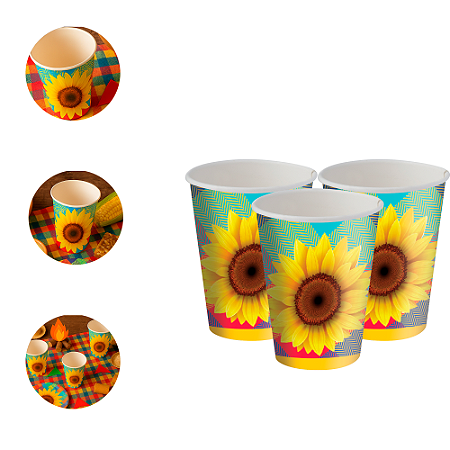 8 Copos Lembracinha Decoração Junina Festa Julina 200ML