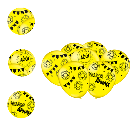 25 Bexigas Balão Especial Amarelo Decoração Festa Junina