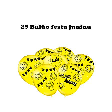 25 Bexigas Balão Especial Amarelo Decoração Festa Junina