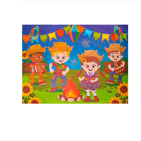 Painel TNT Decoração Junino Festa Junina Crianças 1,40mx1m