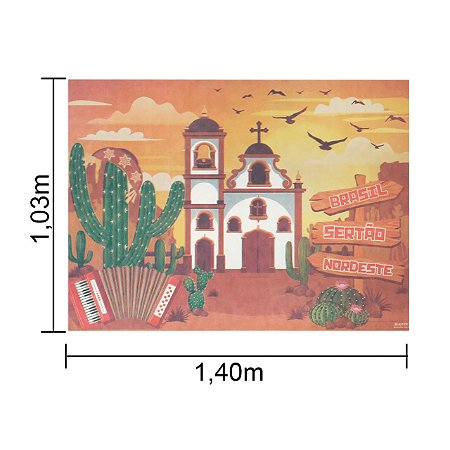 Painel TNT Decoração Junino Cangaço Festa Junina 1,40mx1m