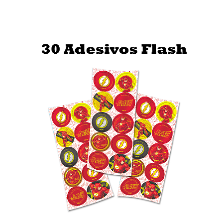 30 Adesivos Redondo 5x5cm Decoração Flash Festa Aniversario