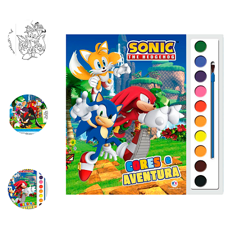 Livro para colorir Sonic Aventura Aquarela mais divertido