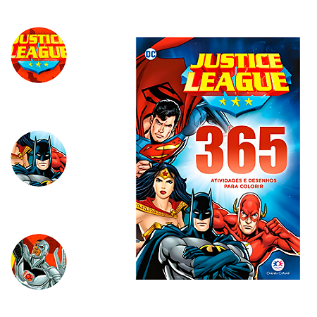 Livro 365 Atividades e desenhos para colorir Liga da Justica
