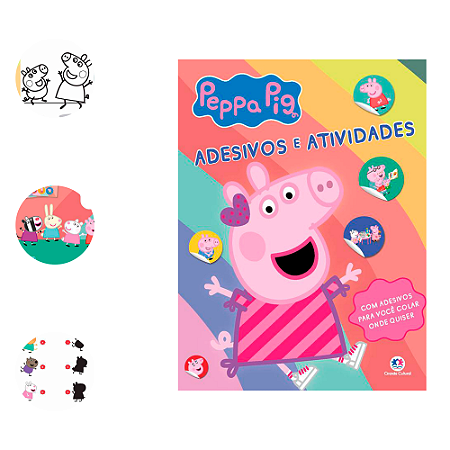 Livro para colorir Peppa Pig Adesivos+ Passa tempo divertido
