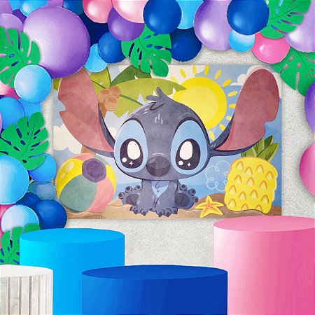 Painel TNT Festa Stitch Baby Decoração aniversário eventos