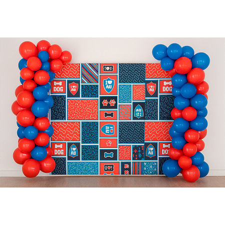 Painel TNT Festa Patrulha Decoração Pets aniversário 1,40x1m