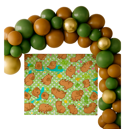 Painel TNT Festa Capivara Decoração aniversário 1,40x1m