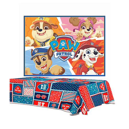 Kit Festa Patrulha canina Decoração Anive Painel +Toalha TNT