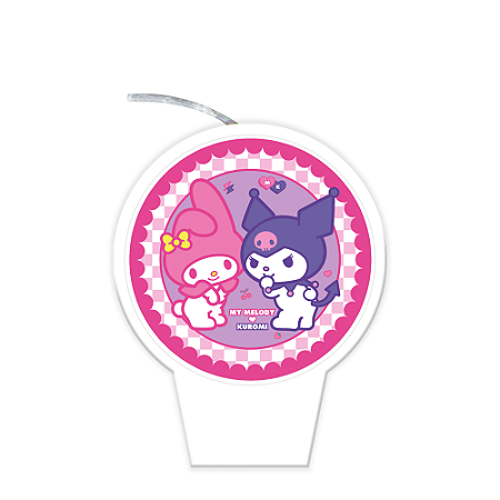 Vela Plana Decoração My Melody E Kuromi Festa Pavio Magico