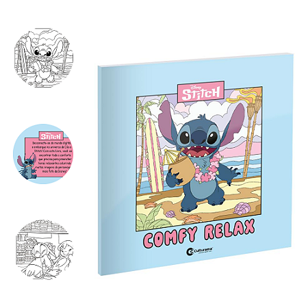 Livro para Colorir STITCH COMFY RELAX Mais resistênte