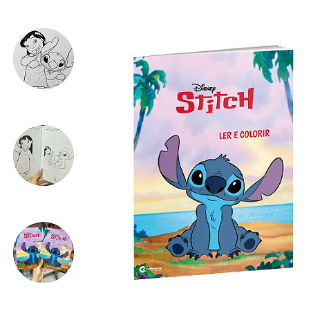 Livro De Atividades Ler e colorir Stitch Disney Divertido