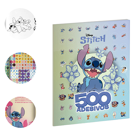500 Adesivos Stitch Atividades Livro Divertido Resistente