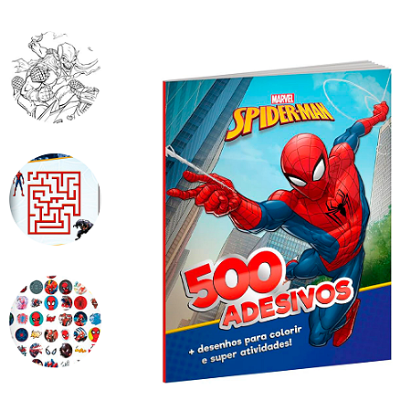 500 Adesivos Homem Aranha Atividades Livro Divertido Marvel