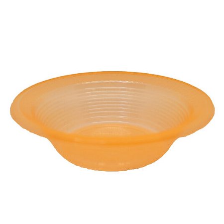 10 Pratos Fundo Cumbuca Laranja Neon Descartáveis 15cm Festa
